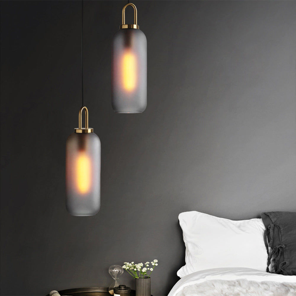 Valentina Clear& Glass Cylinder Pendant Light, 2 Color