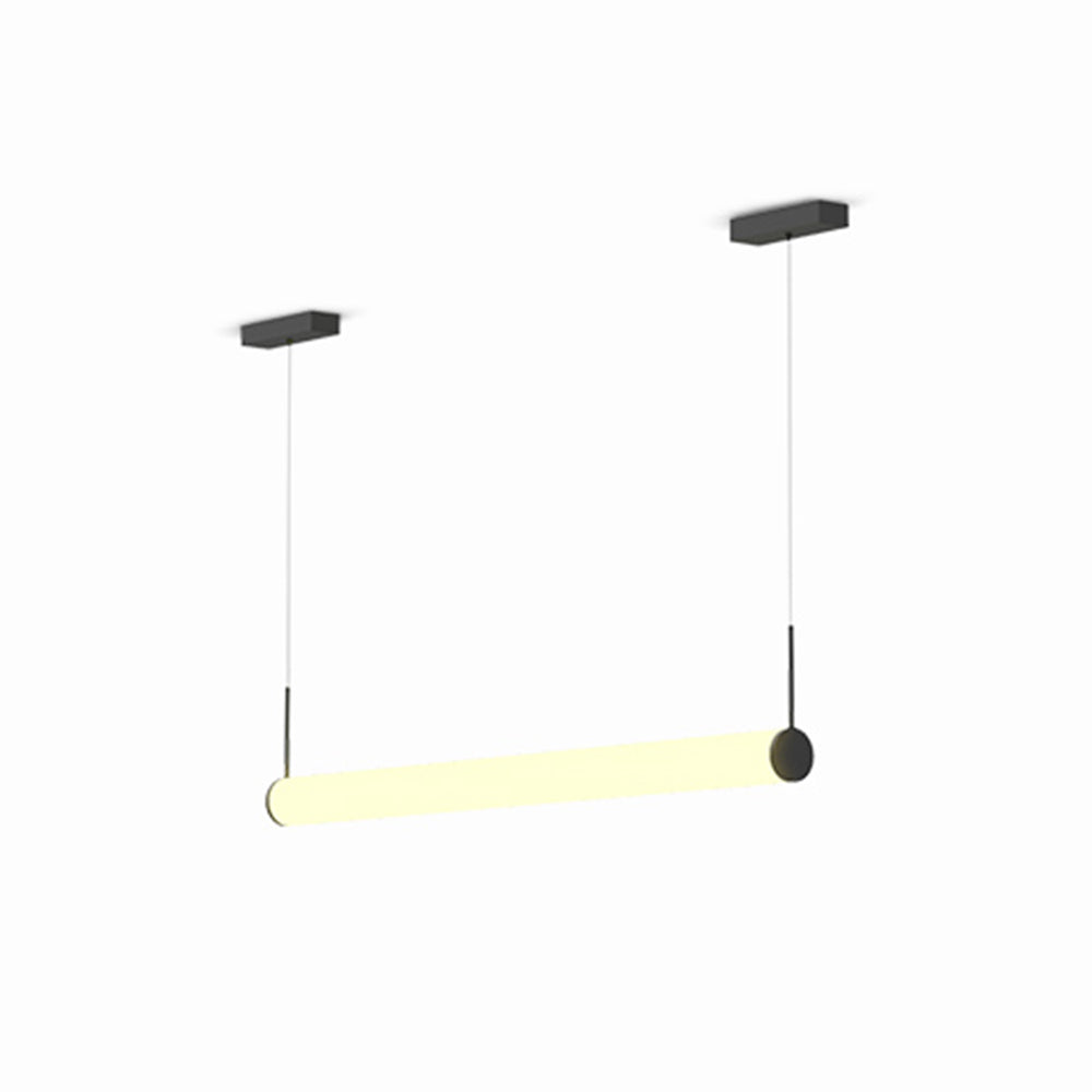 Ray Modern Cylinder White Pendant Light, Metal/Acrylic