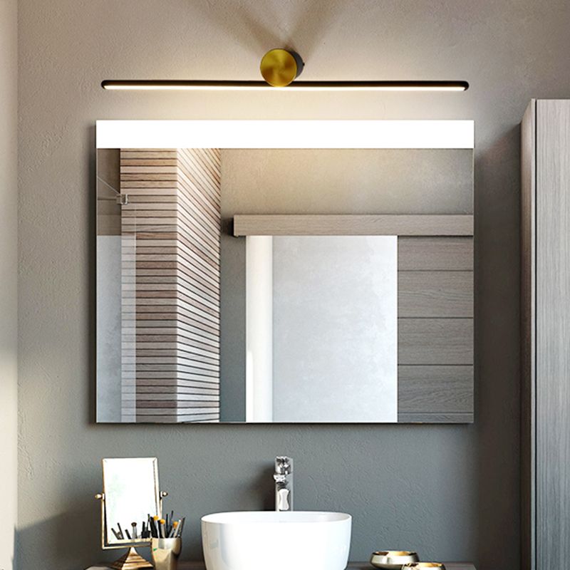 Arisha Modern Metal Linear Mirror Vanity Wall Lamp, Black/White