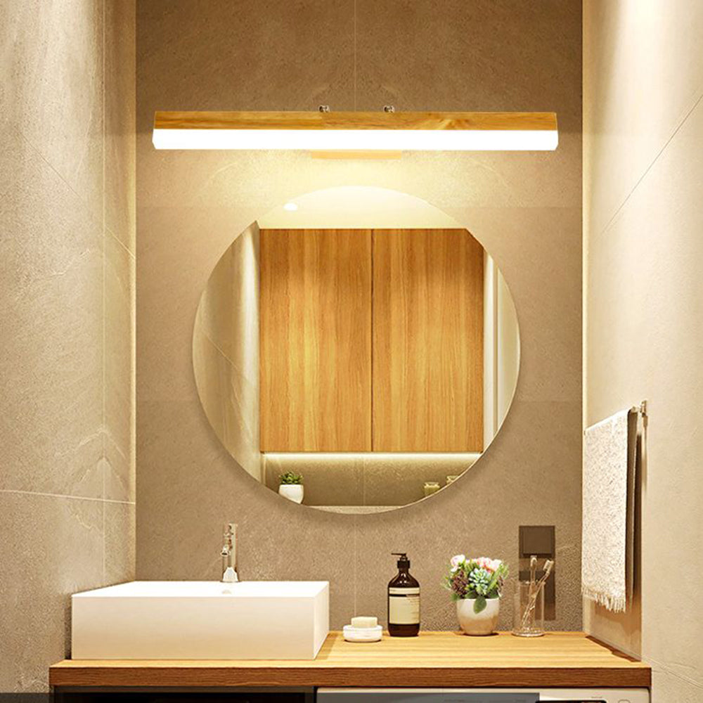 Muto Classic Wood Stretchable Mirror Vanity Bathroom Wall Lamp