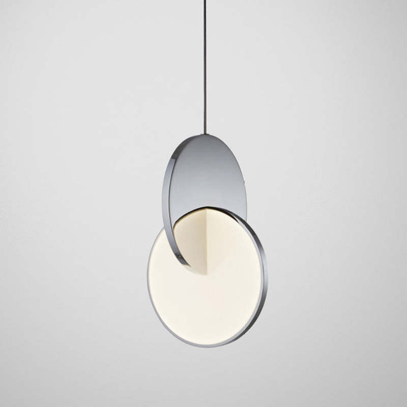 Arisha Pendant Light, Disc, Gold/Silver