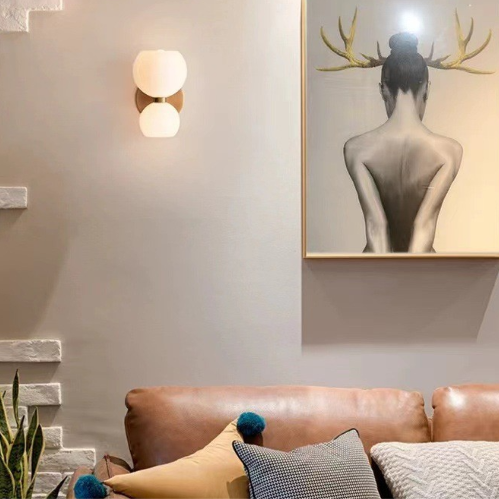 Valentina Modern Hourglass LED Wall Lamp Metal/Glass White Living Room