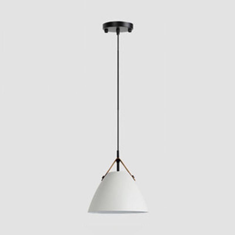 Valentina Modern Frisbee Shaped Metal Pendant Light, Black/White