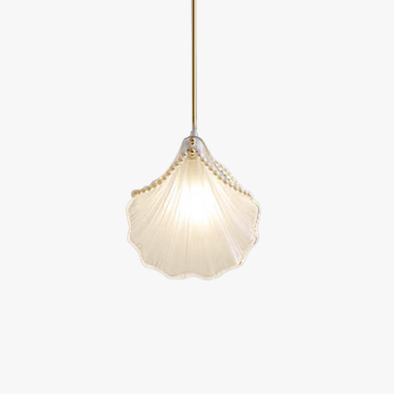Kristy Art Deco Pearl Shell Metal/Acrylic Pendant Light, White