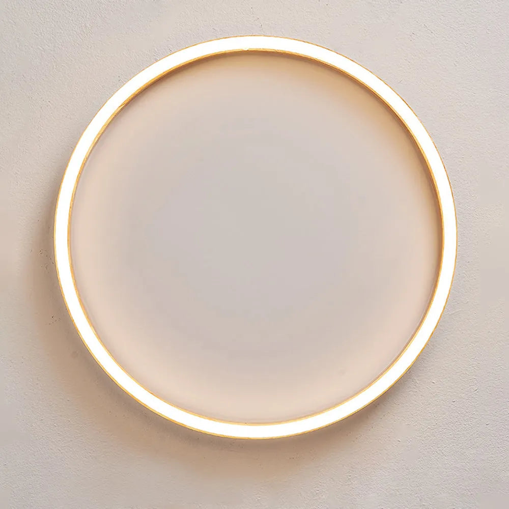 Muto Round Modern Flush Mount Wood Ceiling Light