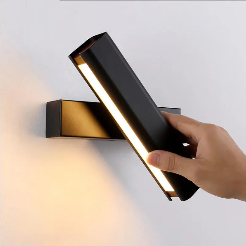 Ray Modern Rectangles Metal Rotatable Wall Lamp, Black/White