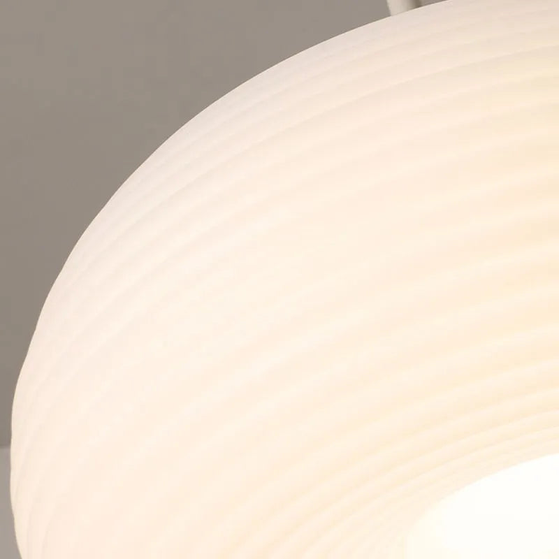 Ritta Striped Minimalist Drum Shape White Pendant Light
