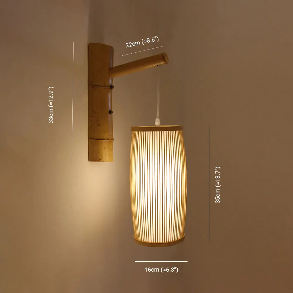 Ritta Wall Lamp Rustic, Muto Rattan Weaving LED, Hallway Wall Sconce