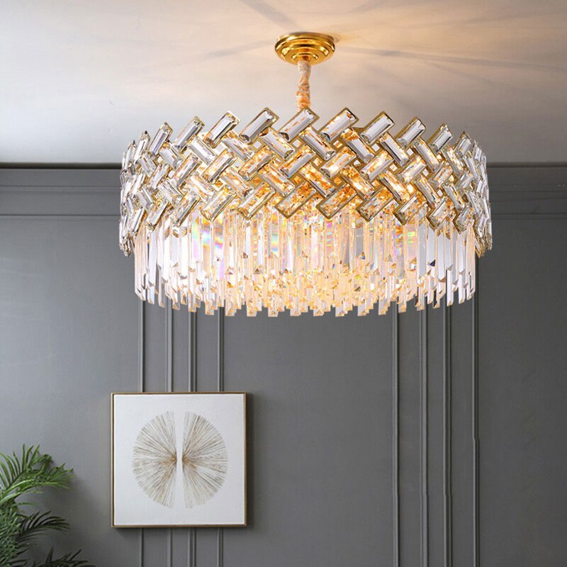 Kristy Luxury Gold Chandelier, Crystal & Metal