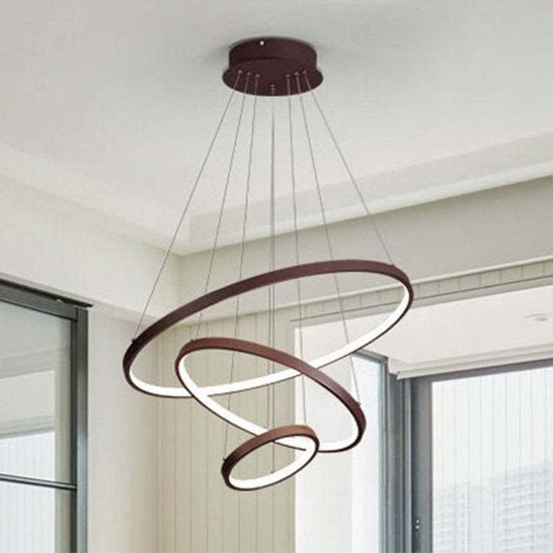 Arisha Pendant Light, Inner Ring Illuminated, White/Black/Gold