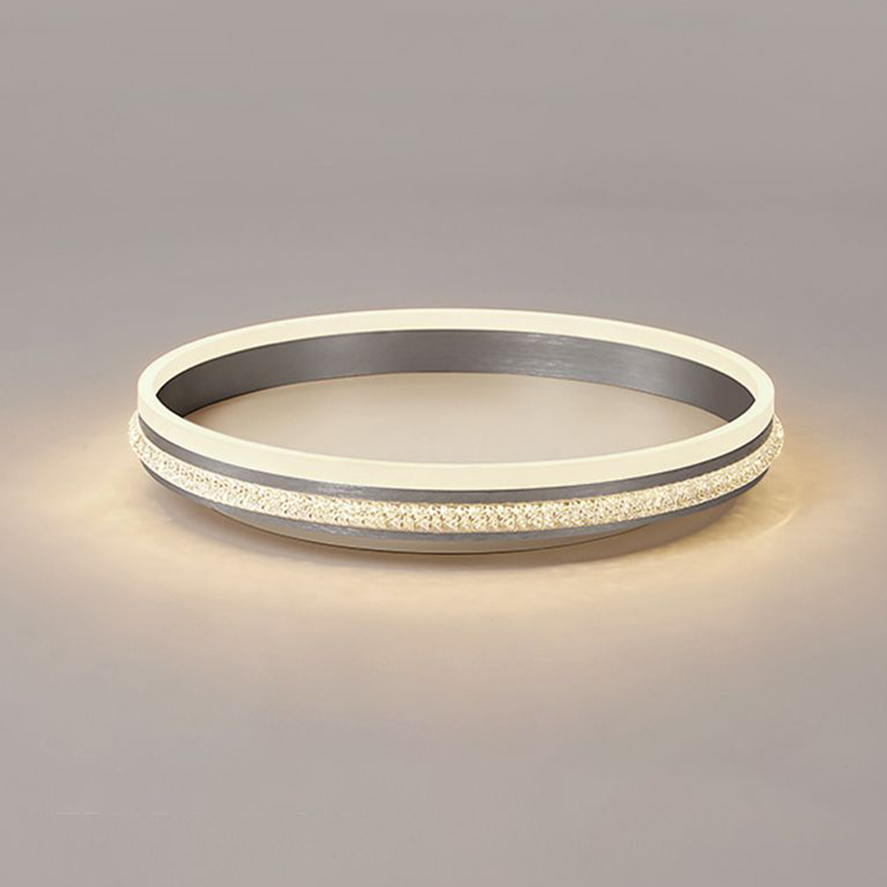 Arisha Modern Ring Metal/Acrylic Flush Mount Ceiling Lights, Silver