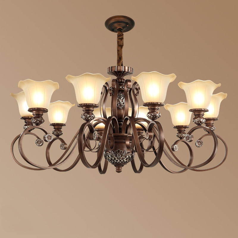 Arisha Retro Flower Pendant Light Metal Glass Living Room Bedroom