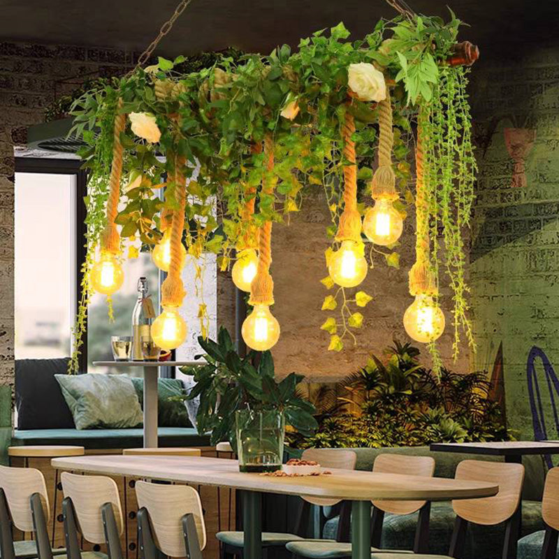 Ritta Natural Decorative Metal/Glass Pendant Light, Green