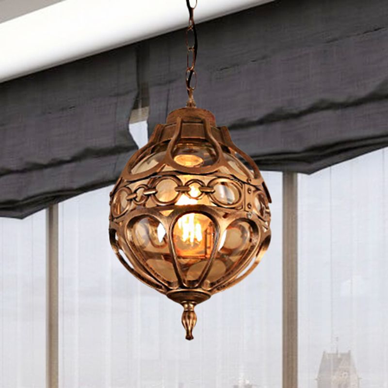Silva Loft Sphere Vintage Farmhouse Rustic Pendant Light Black/Bronze Dining Room