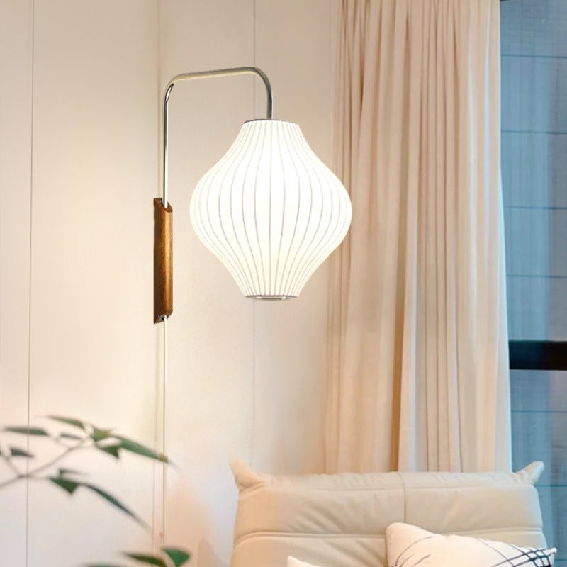 Ritta  Indoor Wall Lamp   Wood Living Room Modern Fabric  Round