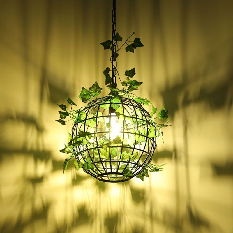 Ritta Rustic Plant Art Deco Globe Vine Pendant Light