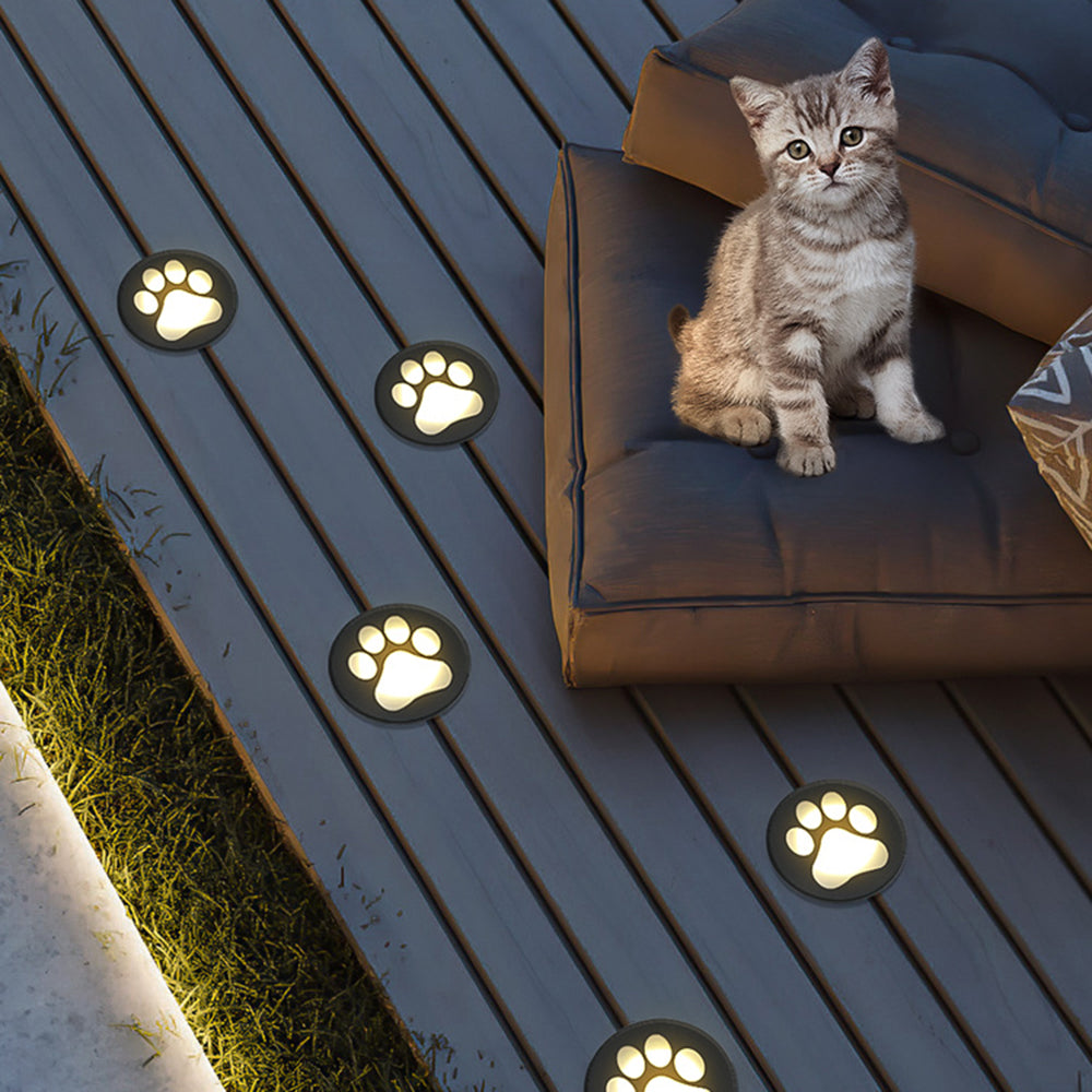 Ray Modern Cat Paw Metal/Acrylic Outdoor In Ground Light