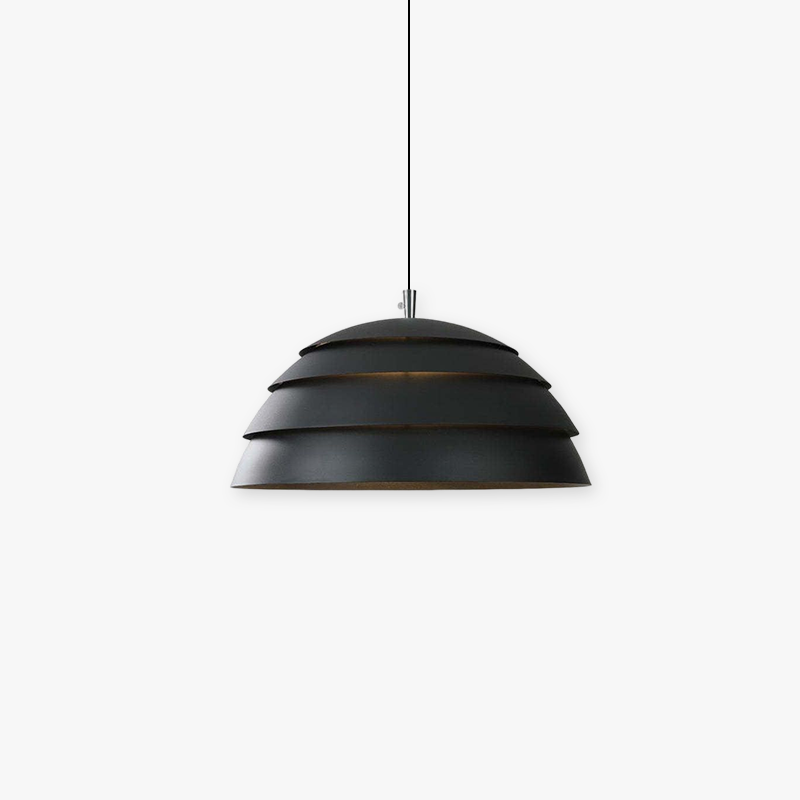 Arisha Design Semi-Globe Metal Pendant Light, Black/White