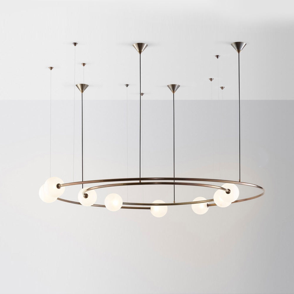 Valentina Modern Ring Metal Pendant Light, Black/Gold