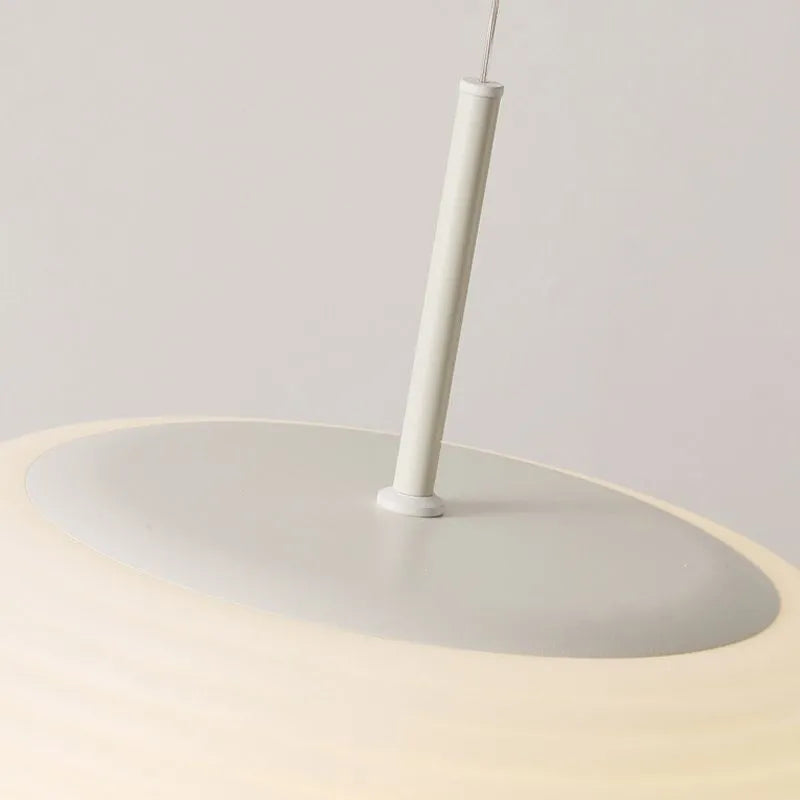 Ritta Striped Minimalist Drum Shape White Pendant Light