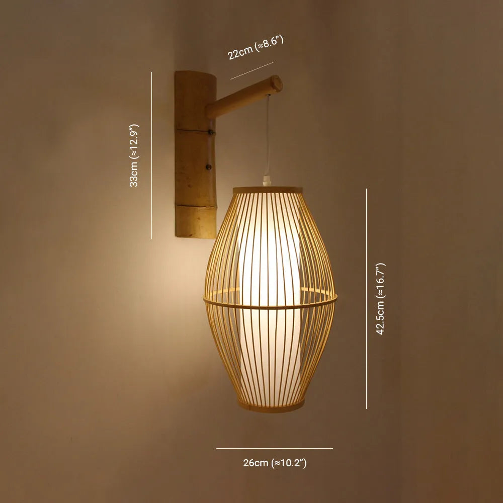 Ritta Wall Lamp Rustic, Muto Rattan Weaving LED, Hallway Wall Sconce