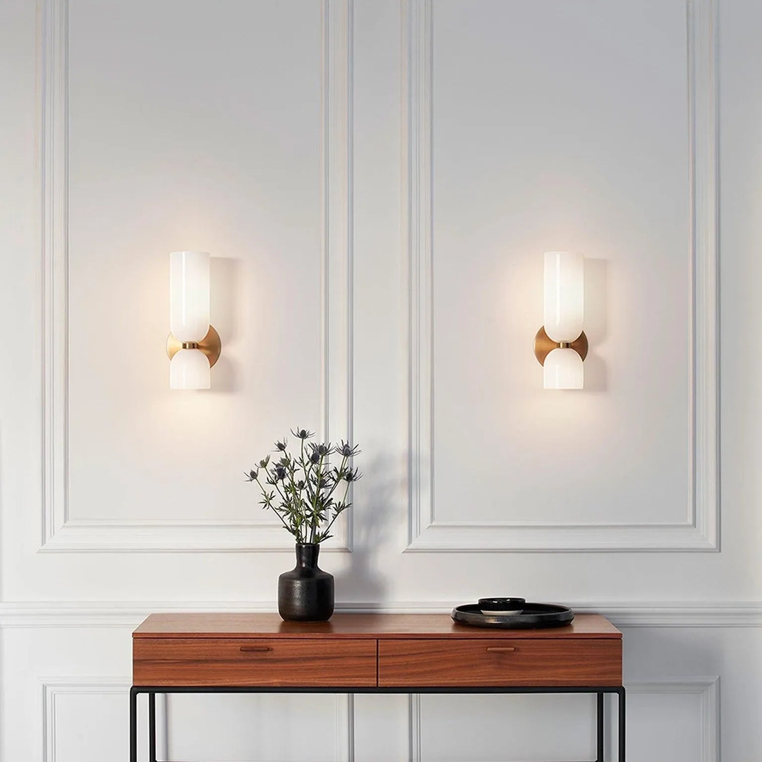 Valentina Modern Bedroom Glass Wall Lamp Sconce, Blue/Gray/White