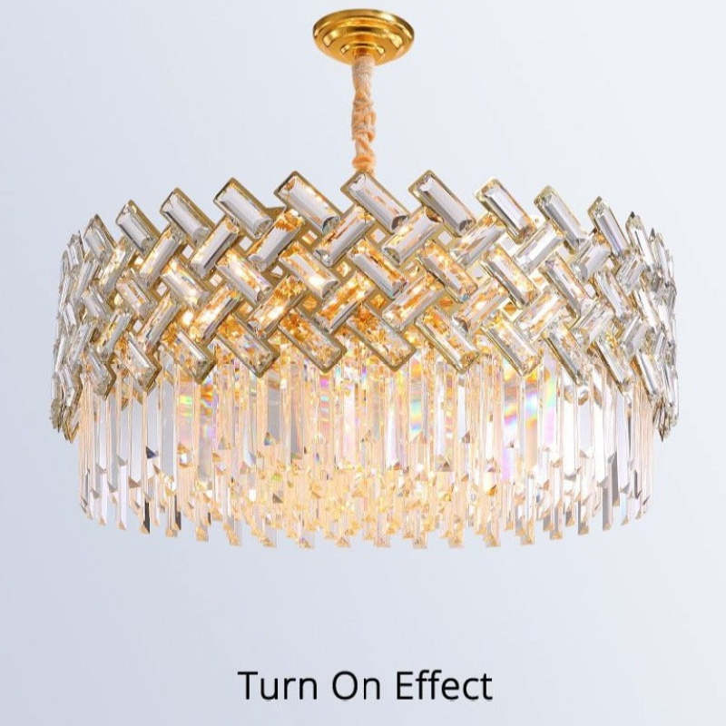 Kristy Luxury Gold Chandelier, Crystal & Metal