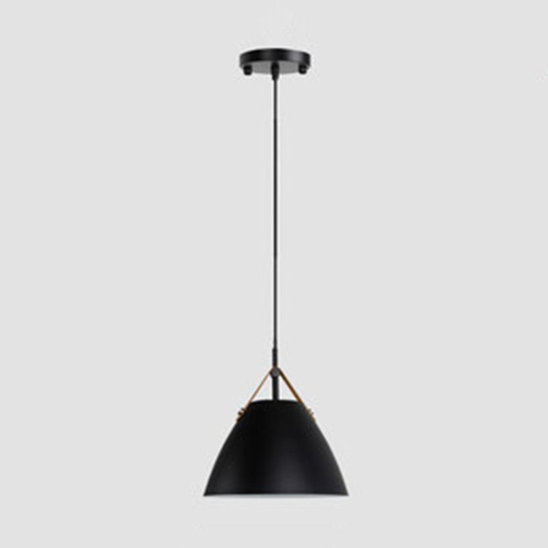 Valentina Modern Frisbee Shaped Metal Pendant Light, Black/White