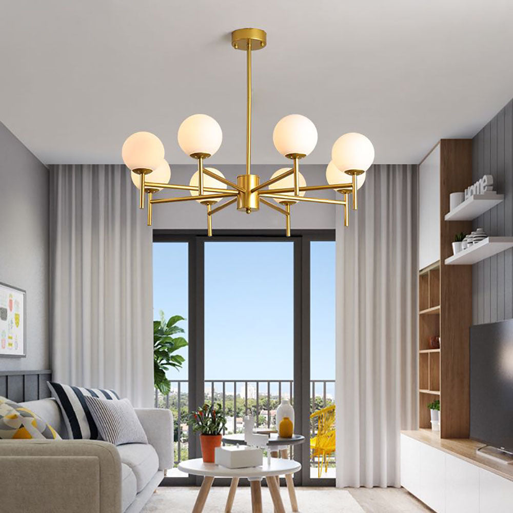 Silva Modern Globe Bubble Metal/Glass Pendant Light, Gold/Black