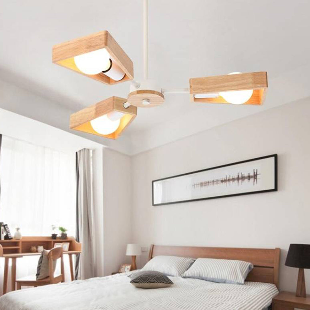 Muto Modern Nordic Rotatale Pendant Light, Wood, 3 Style