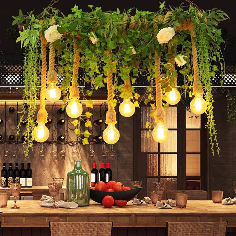 Ritta Natural Decorative Metal/Glass Pendant Light, Green