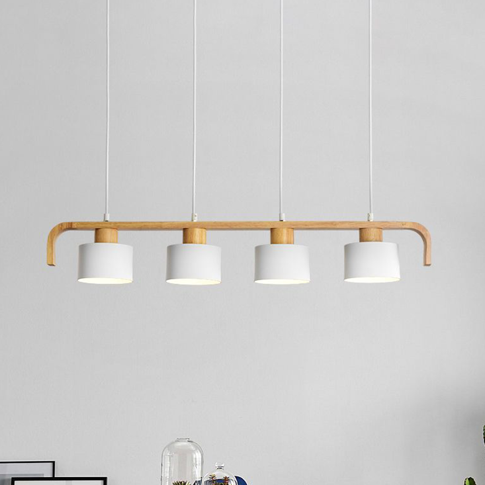 Valentina Pendant Light Cylinder Nordic, Bamboo, White/Green/Gray, Bedroom
