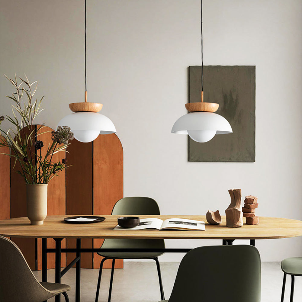 Muto Nordic Pendant Light/Flush Mount Ceiling Light Wood/Metal Black Kitchen Balcony