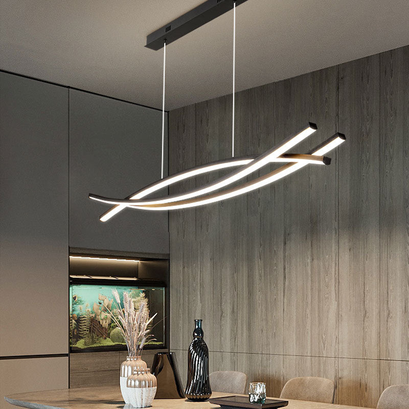 Arisha Modern Linear Metal Pendant Light, Black