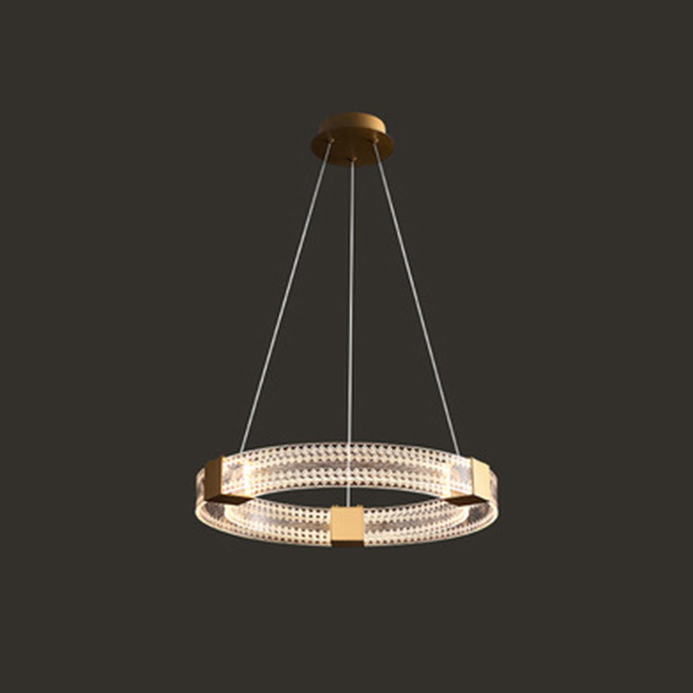 Arisha Modern Round/Oval Acrylic/Metal Pendant Light, Gold