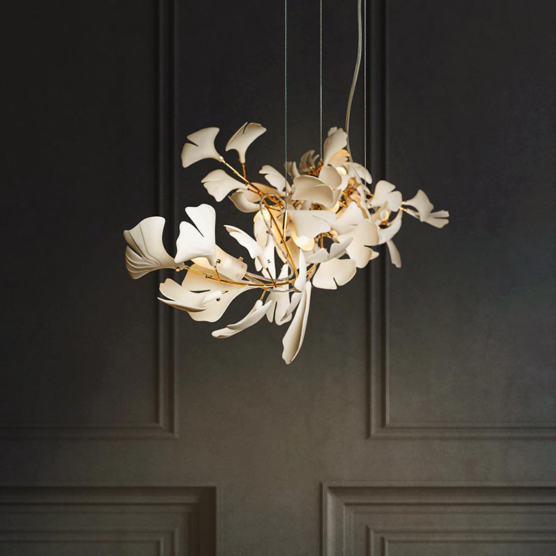 Olivia Luxury Ceramic Chandelier Large Foyer, Gingko leaf, Living Room