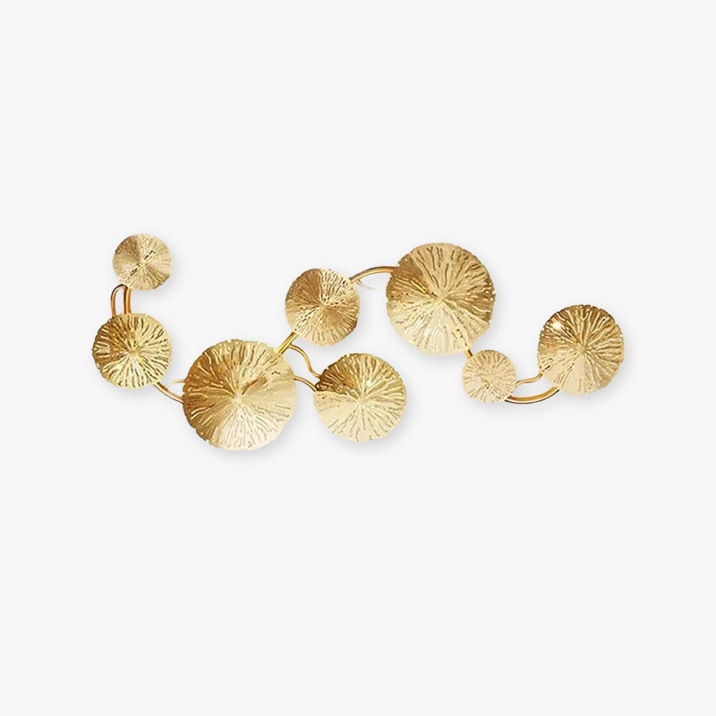 Arisha Modern Metal Round Lotus Leaf Wall Lamp, Gold