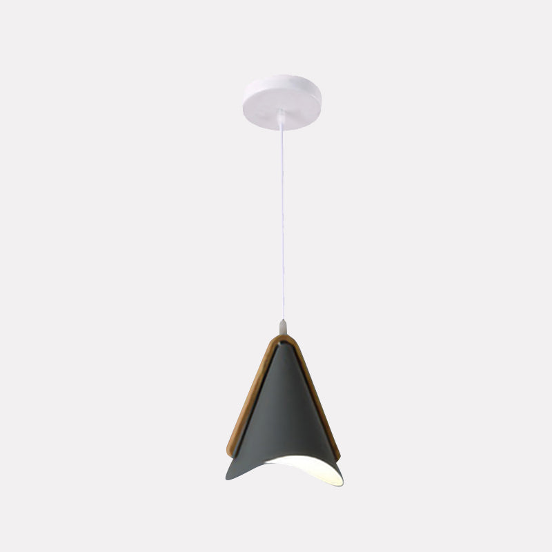Valentina Modern Cone Pendant Light, Wood/Metal
