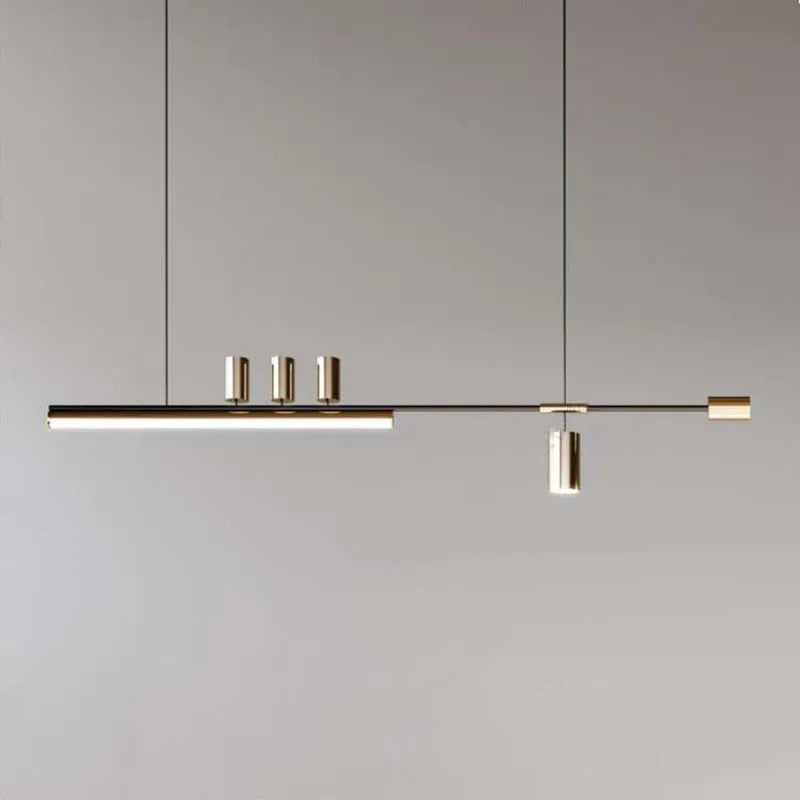 Arisha Modern Minimalist Liner  Pendant Light, Gold/Black 5 Head