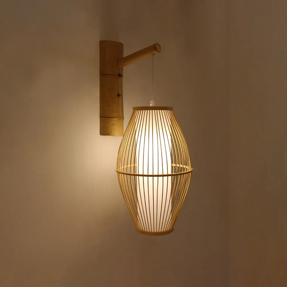 Ritta Wall Lamp Rustic, Muto Rattan Weaving LED, Hallway Wall Sconce