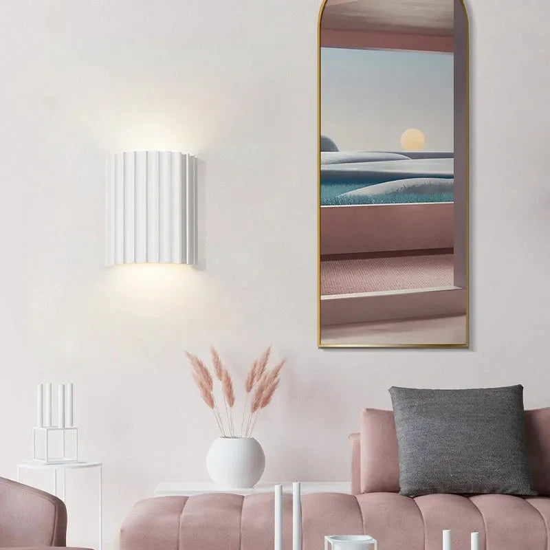 Ray Postmodern Semi-cylindrical Resin Wall Lamp