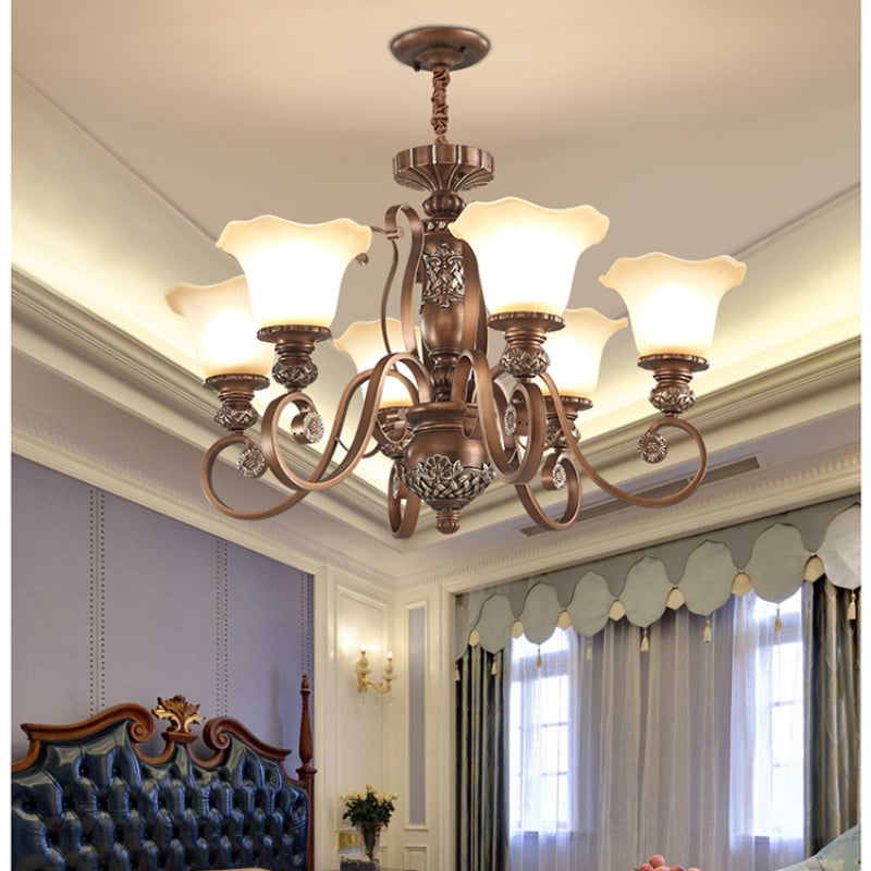 Arisha Retro Flower Pendant Light Metal Glass Living Room Bedroom