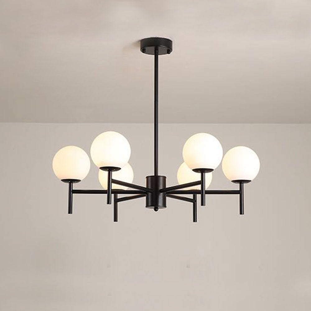 Silva Modern Globe Bubble Metal/Glass Pendant Light, Gold/Black