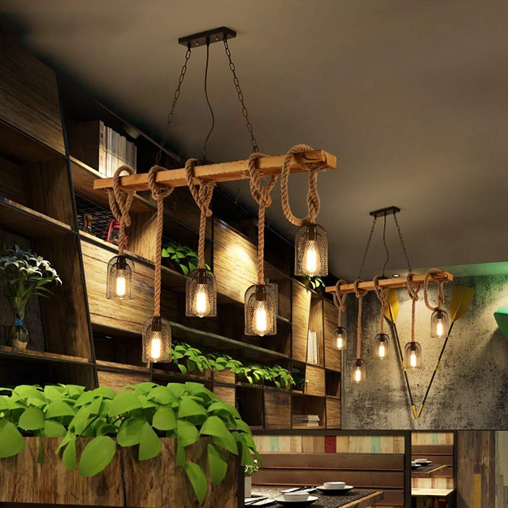 Epoch Minimalist LED Design Pendant Light Black Metal/Rope Bar/Cafe