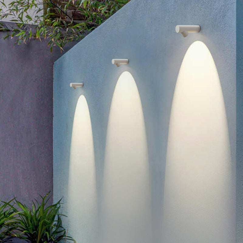 Ray Modern Waterproof Outdoor Wall Lighting, White & Black