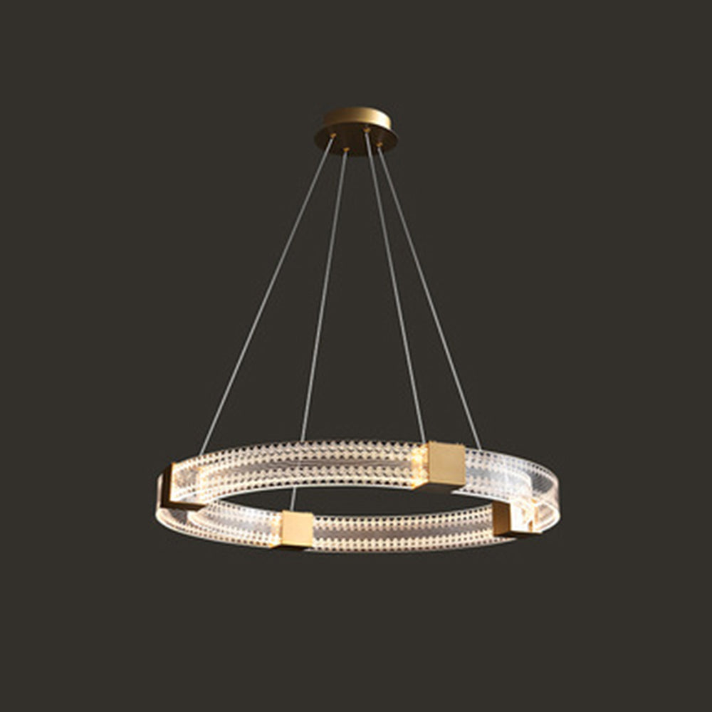 Arisha Modern Round/Oval Acrylic/Metal Pendant Light, Gold