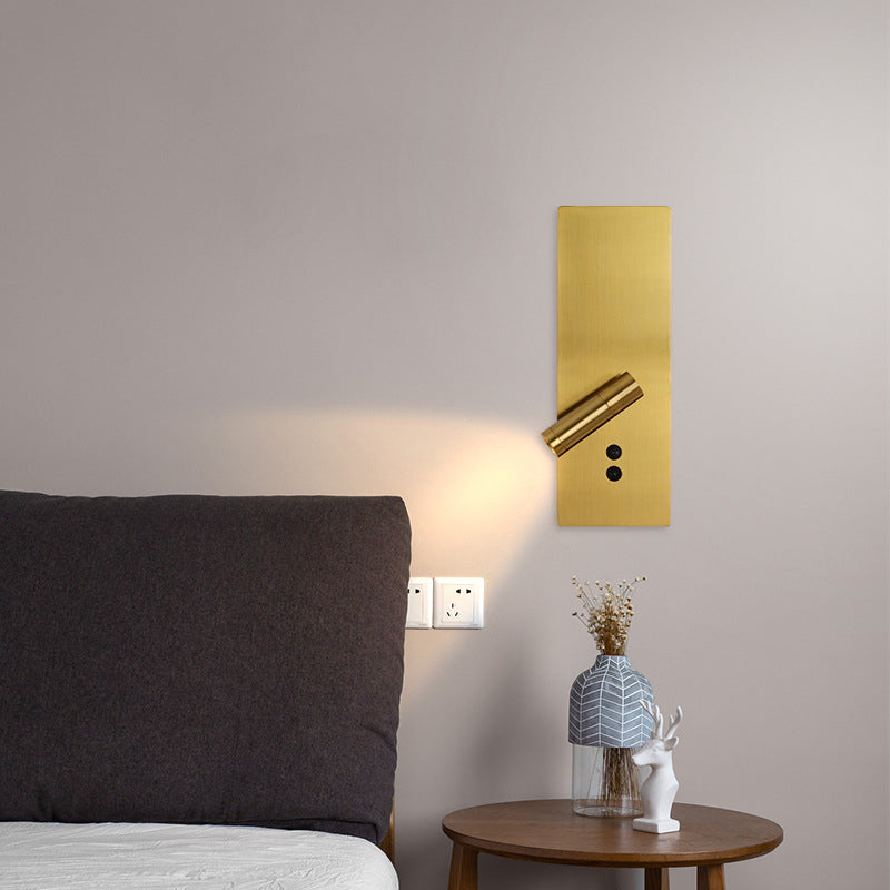 Ray Modern Flashlight Metal/Acrylic Wall Lamp Spotlight, Gold/Black/White
