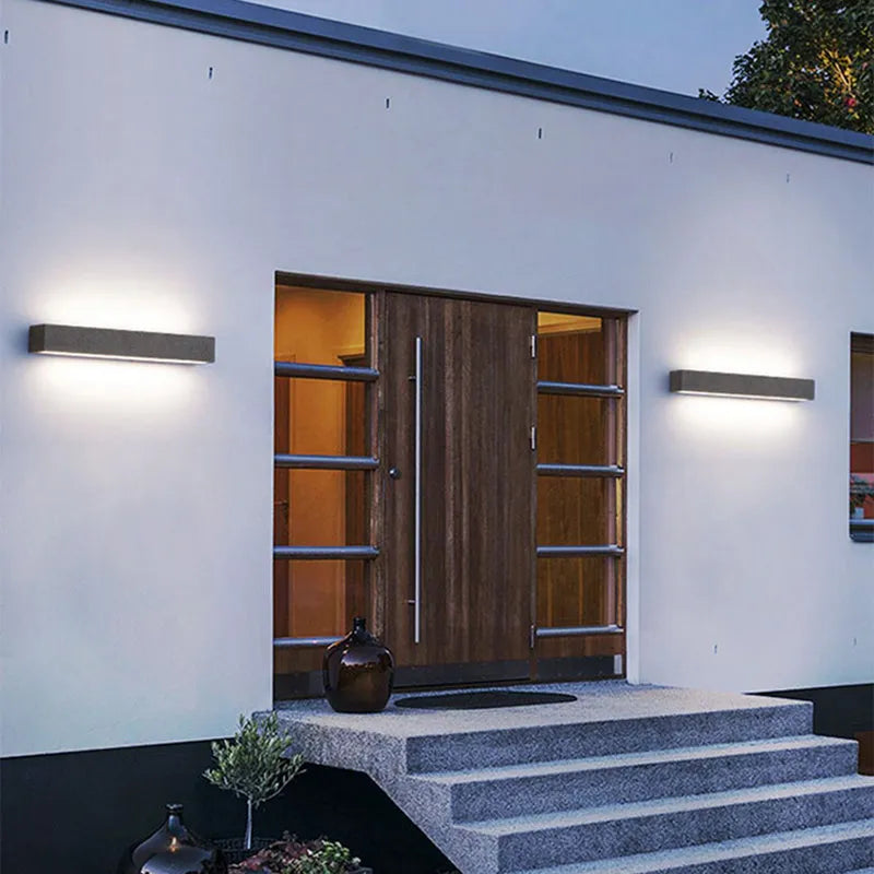 Ray LED Outdoor Wall Lamp, Black & White
