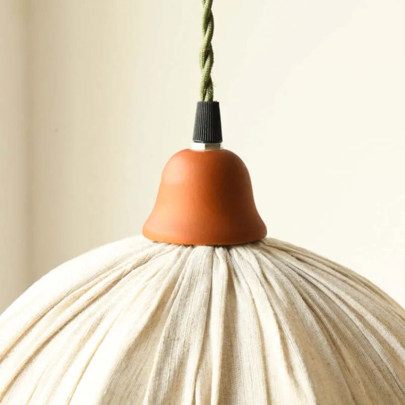 Epoch Vintage Pendant Light Beige, Fabric
