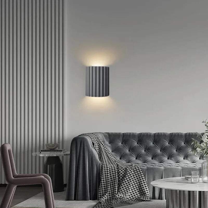 Ray Postmodern Semi-cylindrical Resin Wall Lamp
